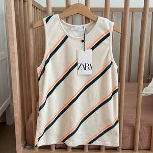 Zara Kids (NWT) | stripe terry cloth toweling tank top